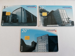 ZWITSERLAND  CHIPCARD SERIE /   CHF 5,-+ CHF 10,-+ CHF 20,-BUILDINGS        Nice Used  **9665** - Suisse