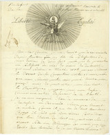 Guerres Revolution 1794 Rochefort Superbe Vignette Capitaine Grillard Vendée - Army Postmarks (before 1900)