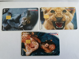 ZWITSERLAND  CHIPCARD SERIE /   CHF 5,-+ CHF 10,-+ CHF 20,- ANIMALS/ZOO      Nice Used  **9670** - Suisse