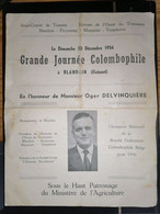 Blandain / Grande Journée Colombophile / 30 Décembre 1956 - Programmi