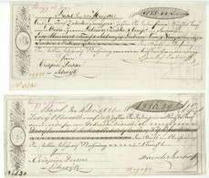 BASEL Zwei Wechsel 1821/1822 Schweiz Dusser Faesch Imhooff - Lettres De Change