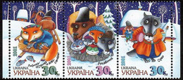 Ukraine 2001 Folk Tales Strip Of 3 Stamps Mint - Ukraine
