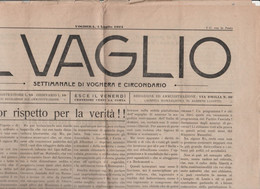 "IL VAGLIO"  Settimanale Di VOGHERA (PV) E Circondario. Nr. 26 Del 4 Luglio 1924 - 4 Pagine - Société, Politique, économie