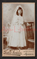 CDV Photo / Carte-de-visite / Communie / Confirmation / Fille / Girl / Photographe / Isidore Vermeere / Ledeberg - Ancianas (antes De 1900)