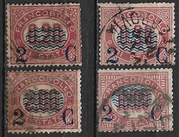 Italy 1878 Newspaper Stamps 4 Values From The Set Michel 31-32-34-36 - Dienstzegels