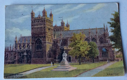 OLD POSTCARD United Kingdom > England > Devon > Exeter EXETER CATHEDRAL NORTH FRONT SIGNED BY : A.R.QUINTON AK 192 - Exeter