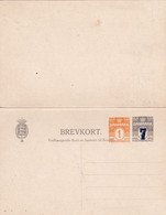 DANEMARK       ENTIER POSTAL/GANZSACHE/POSTAL STATIONERY    CARTE AVEC REPONSE - Postal Stationery