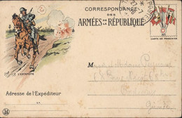 Guerre 14 CP FM Armées De La République L'Estafette Illustrateur JOB CAD Trésor & Postes SP 188  27 7 1916 - Cartas