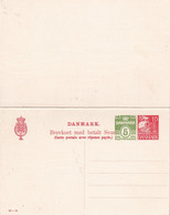 DANEMARK      ENTIER POSTAL/GANZSACHE/POSTAL STATIONERY    CARTE AVEC REPONSE - Postal Stationery