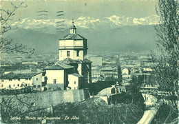 16812 " TORINO-MONTE DEI CAPPUCCINI-LE ALPI " PANORAMA-VERA FOTO-CART. POST. SPED.1951 - Panoramische Zichten, Meerdere Zichten