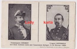 COMMISSAIRE DESMET & L'AGENT GHYSSELS  - TUEES PAR L'ANARCHISTE SEILIGER  15 FEVRIER 1909 - Otros