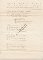 Leopoldsburg/Beverlo - Lofdicht -Manuscript - Pastoor Engelbosch, Aalmoezenier Kamp Van Beverlo  19 De Eeuw (V1237) - Manuscrits