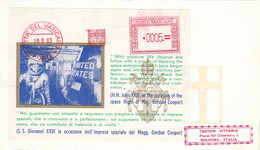 Vaticano 1963- Citta Del Vaticano Lettera  Impresa Speziale S.S. Giovanni XXIII US Gordon Cooper - Briefe U. Dokumente