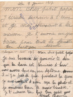 2 KAARTEN 1917  ZOON SCHRIJFT NAAR VADER KRIJGSGEVANGENE IN KRIEGSGEFANGENELAGER MÜNSTER - Prisonniers