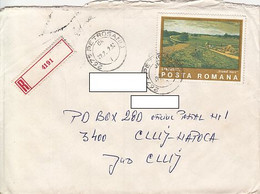 W2621- ION ANDREESCU- MAIN ROAD PAINTING, TRADITIONAL HOUSE STAMPS ON REGISTERED COVER, 1989, ROMANIA - Brieven En Documenten