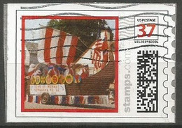 USA Tribute To Scandinavian Immigration - Viking Boat  C.37 - Stamps.com ATM Computer Vended -  Used - Bateaux