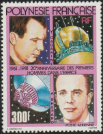 THEMATIC SPACE: 20th ANNIVERSARY OF THE FIRST MAN IN SPACE.  PORTRAITS OF GAGARIN AND SHEPARD  -  POLYNESIA - Océanie