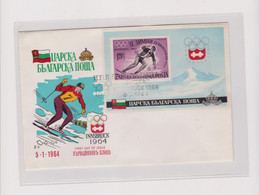 BULGARIA 1964 EXILE OLYMPIC GAMES Perforated Sheet FDC Cover - Covers & Documents