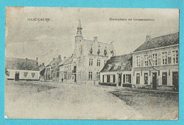* Handzame - Handzaeme (Kortemark) * Marktplaats En Gemeentehuis, Maison Communale, Grand'Place, Old, Rare - Kortemark