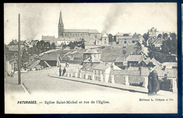 Cpa De Belgique Pâturages -- église Saint Michel Et Rue De L' église - Près De Colfontaine     FEV22-80 - Colfontaine