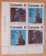 Canada 1975 658-9 Maud Montgomery Et Louis Hémon Bloc De Coin BL - Blocks & Sheetlets