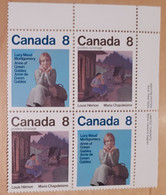 Canada 1975 658-9 Maud Montgomery Et Louis Hémon Bloc De Coin TR - Blocks & Sheetlets