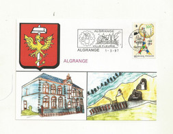 FLAMME ALGRANGE DU 1/3/1997 Sur Carte Postale. - Oblitérations Mécaniques (flammes)