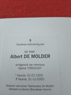 Doodsprentje Albert De Molder Veurne 1/7/1925 - 31/12/2000 ( Sabine Torhoudt ) - Religion & Esotericism