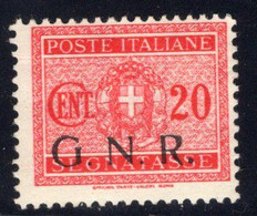 Repubblica Sociale - Segnatasse 20 Cent. GNR Brescia ** MNH - Strafport