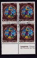 1968 Pro Patria 4er Block °° Mi: 876 / Zum: 140. Glasgemälde In Der Kirche Lausanne, Waage - Vetri & Vetrate