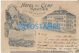 187014 SWITZERLAND MOUTIER HOTEL DU CERF MULTI VIEW CIRCULATED TO ARGENTINA POSTAL POSTCARD - Sin Clasificación