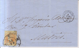 Año 1860 Edifil 52 Isabel II Carta Matasellos Rueda De Carreta 14 Valladolid Jose Ganan - Covers & Documents