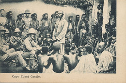 Cape Coast Castle British With Natives  Judgment Slavery Slaves Esclavage ? Undivided Back Pioneer Card - Ghana - Gold Coast