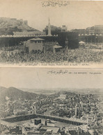 La Mecque Mecca General View And Praying Kaaba Mosque 2 Cards - Arabie Saoudite