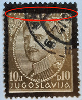 KING ALEXANDER-10 D-BLACK OVERPRINT-ERROR-YUGOSLAVIA-1934 - Non Dentelés, épreuves & Variétés