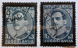 KING ALEXANDER-3 D-BLACK OVERPRINT-VARIATION-YUGOSLAVIA-1934 - Geschnittene, Druckproben Und Abarten