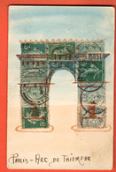 ZPS-03 UNIQUE Paris Arc De Triomphe Couvert De Timbres Avec Diverses Oblitérations. - Used Stamps