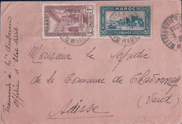 Maroc, Lettre Cachet Meknès - Chavornay CH (6.9.1935) - Cartas & Documentos