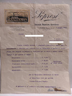 Italy Italia Invoice Fattura 1916 Profumi Sintetici SOPROSI Napoli Poggioreale. SOPROSI Synthetic Perfumes Naples - Italia