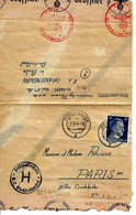 ALLEMAGNE  DU CAMP D'Oranienbourg En 1944 Pour Paris ,  Avec Texte  Bande De Censure  RR Et  TB - Lettres & Documents