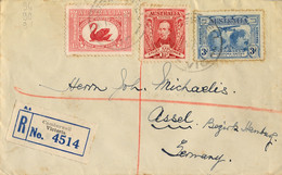 1932 AUSTRALIA , SOBRE CIRCULADO , YV. 67 , 68 / 69 - CAMBERWELL - ASSEL , CERTIFICADO VIA MELBOURNE , LLEGADA - Briefe U. Dokumente