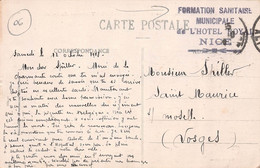 Cachet Tampon Linéaire-Stempel-Hôpital Temporaire Formation Sanitaire Municipale Hôtel Royal NICE-06-Alpes Maritimes - WW I