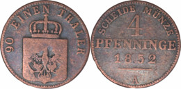 Allemagne - Prusse - 1852 - 4 Pfenninge - Berlin (A) - Wilhem IV - KM#454 - 04-246 - Taler En Doppeltaler