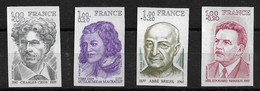 France Série N° 1953/56** Essai Non Dentelé. Personnages Célèbres. Herriot, Abbé Breuil, G.Marchault, C.Cros. - Otros & Sin Clasificación