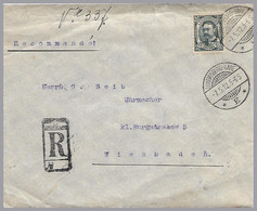 LUXEMBOURG - 87½c William IV - SOLE USE - 1912 Registered Cover To Germany - CV 70 Euros (Prifix 2007) - 1906 Willem IV