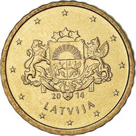 Lettonie, 10 Euro Cent, Large Coat Of Arms Of The Republic, 2014, SPL, Or - Lettonie