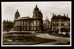 Hull Quenn's Gardens And Dock Offices 1950 Valentine - Hull