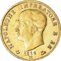 Monnaie, États Italiens, KINGDOM OF NAPOLEON, Napoleon I, 40 Lire, 1814, Milan - Napoleonische