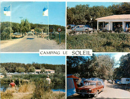 Argeles Sur Mer * Camping LE SOLEIL * Cp Souvenir 4 Vues * Automobile Voiture Ancienne Citroën DS - Argeles Sur Mer