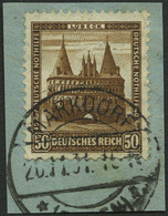 Dt. Reich 462 BrfStk, 1931, 50 Pf. Lübeck, Holstentor, Prachtbriefstück, Mi. (100.-) - Used Stamps